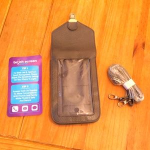 STG Gray Cross Body Touch Screen Purse, 7"H x 5"W